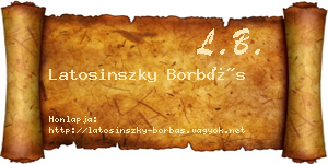 Latosinszky Borbás névjegykártya